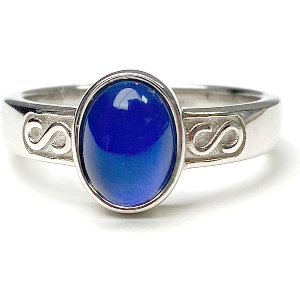 Stamped 925 Sterling Silver~Color Changing Mood Ring~Size 10 - Picture 4 of 8